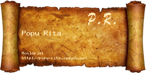 Popu Rita névjegykártya